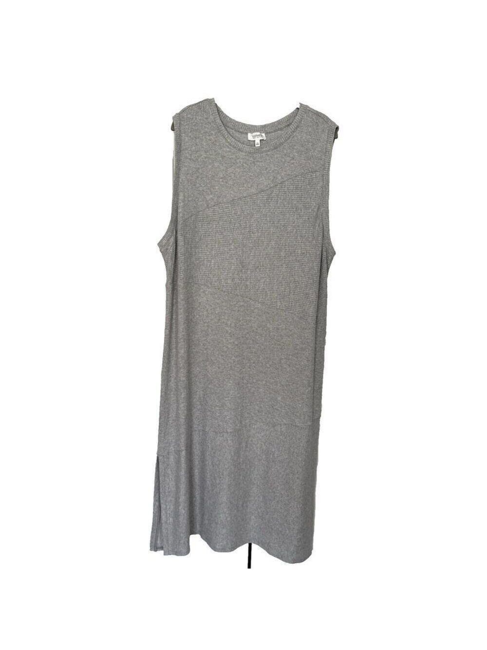Haven Well Within Brushed Rib Knit Lounge Maxi Dress Sz XXL 20/22 Heather Gray